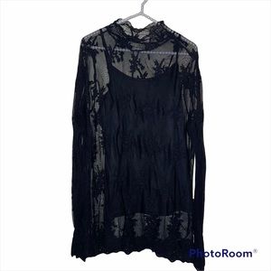 ULTRA PINK LONG SLEEVE SEE THRU BLOUSE W/ CAMI